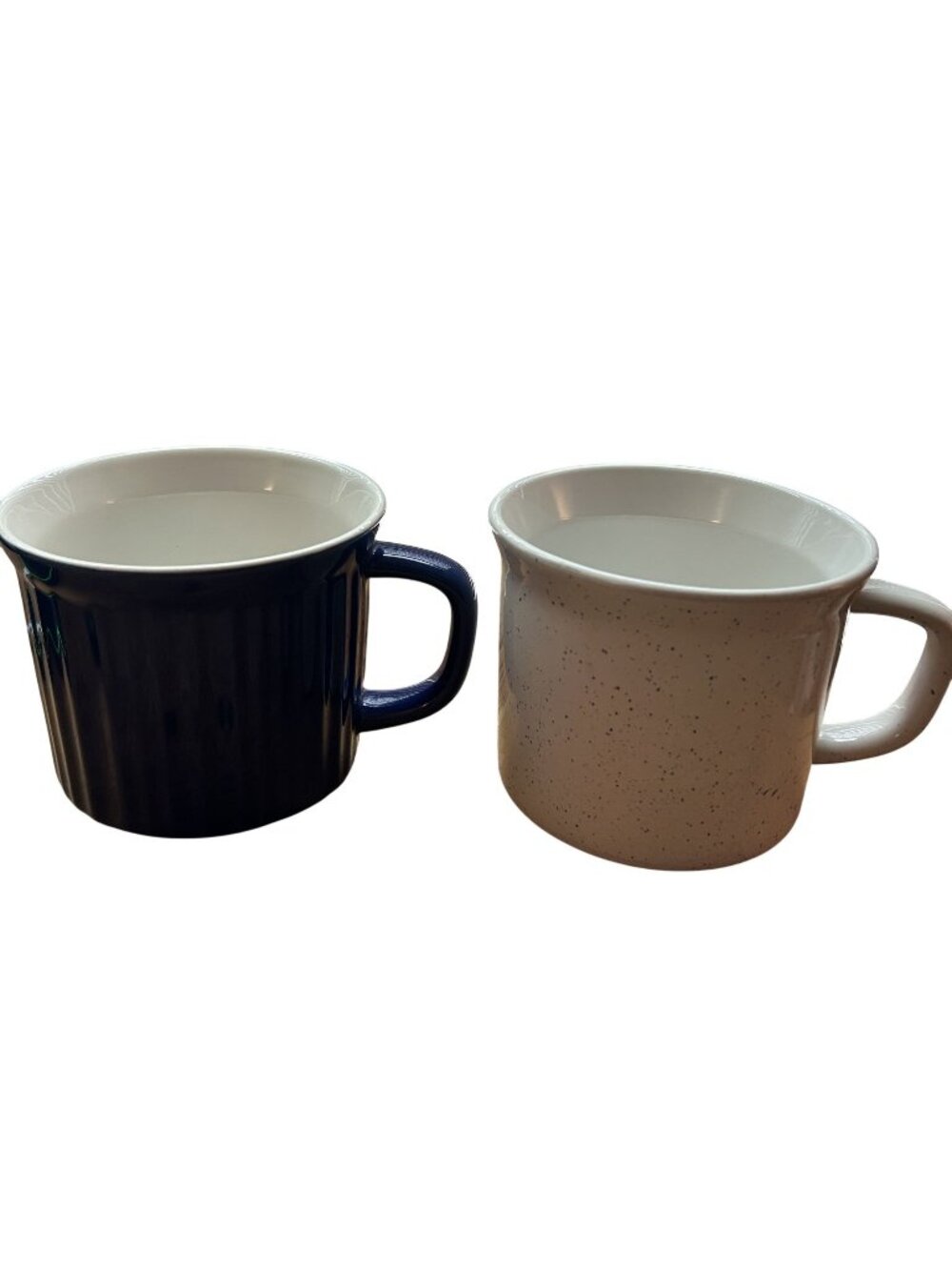 CorningWare 20 Oz Meal Mugs Blueberry & White W/ Blue Speckles Large